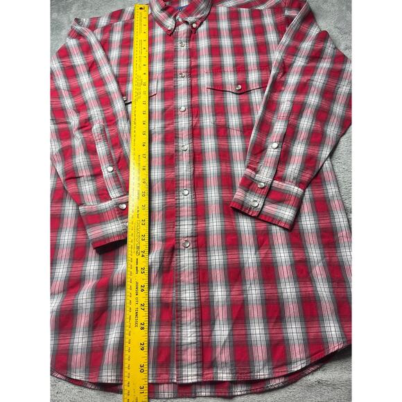 Pendleton Frontier Shirt Mens Small Pearl Snap RED Plaid Long Sleeve Western - Picture 5 of 8